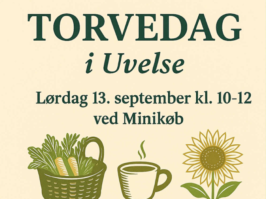Torvedag i Uvelse, lørdag 13. september kl. 10-12 ved Minikøb