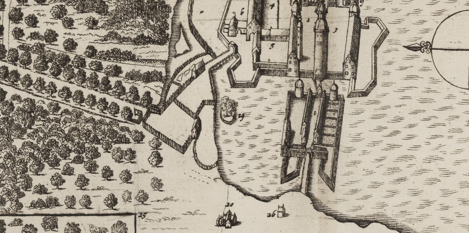 &quot;Frederiksborg Slotsmølle&quot; anno 1677. Udsnit Kort fra &quot;Resens Atlas