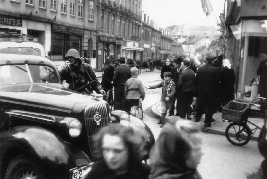 Foto af befrielsen i Hillerød, 1945