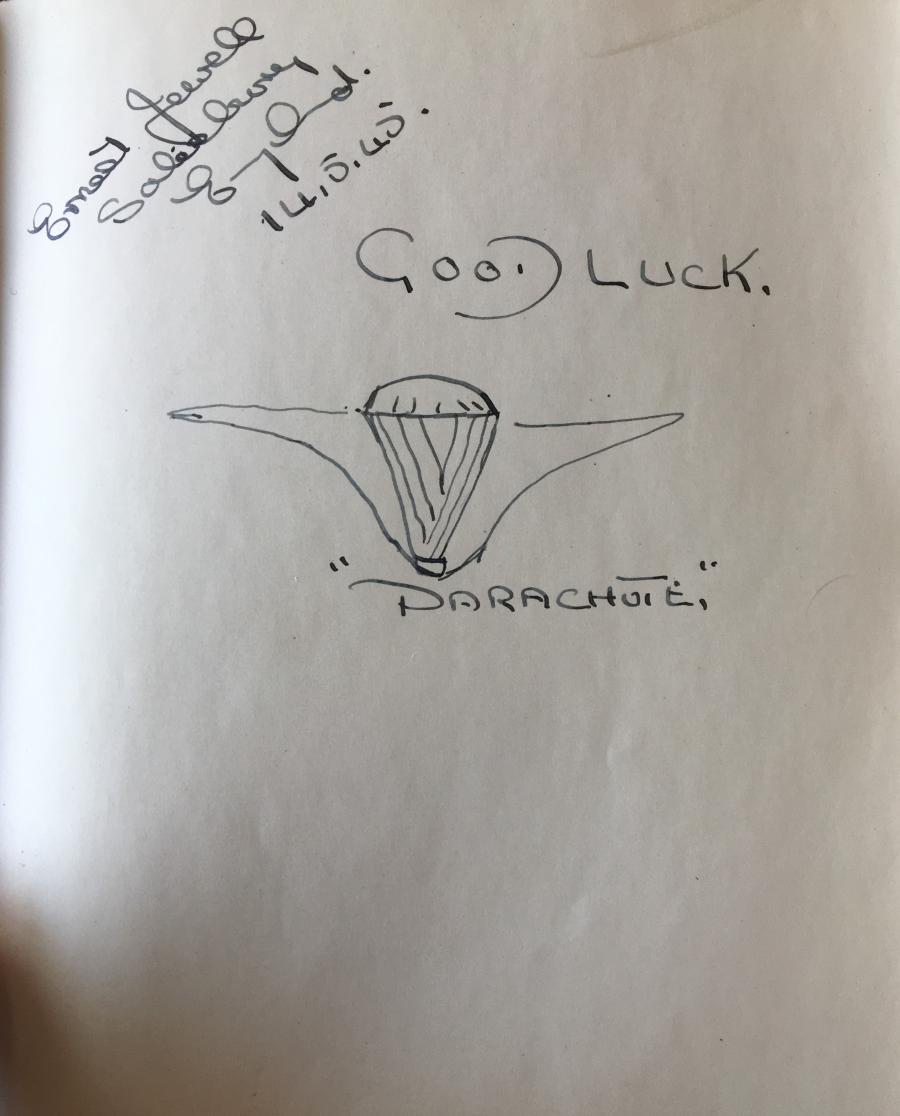 "Good luck". Autograf fra engelsk soldat i dagbog